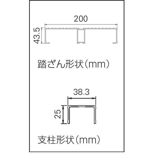 ■ハセガワ ライトステップ DB-a型 2段 高さ0.5m 幅101cm奥行 71cmm(11472)【7137947:0】[店頭受取不可]_5