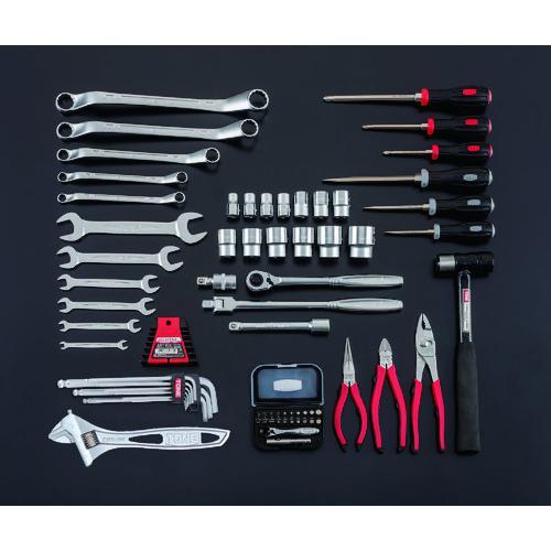 ■TONE 整備用工具セット ツールセット (シルバー仕様) 間口433×奥行220×高さ240mm【8292437:0】[店頭受取不可]_1