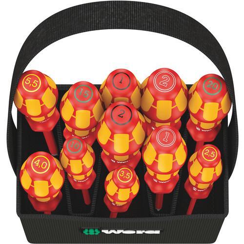 □Wera 2GO 絶縁ドライバーセット 持ち手付バッグ入り 11本【8567254:0