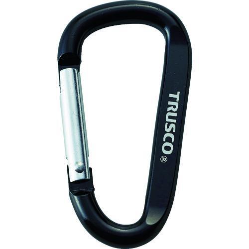 Trusco カラビナ 線径6mmx60mm D型 ブラック 可愛いクリスマスツリーやギフトが