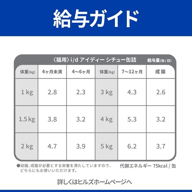 ヒルズ 猫用 キャットフード i/d 消化ケア チキン＆野菜入りシチュー 82g（缶詰） プリスクリプション・ダイエット｜hcvalor｜04