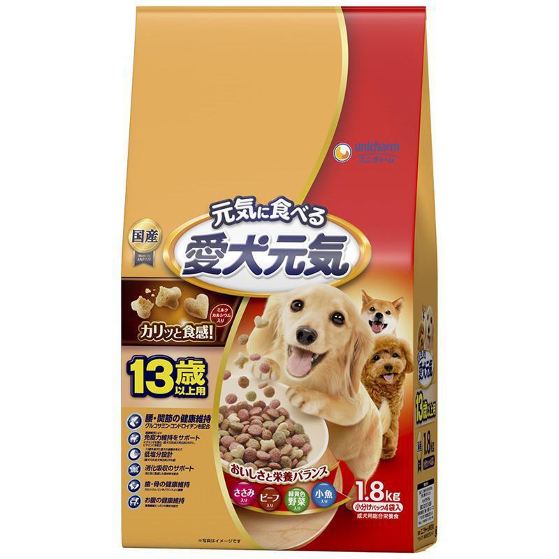 ケース販売】 ユニチャーム 愛犬元気 13歳以上用 ささみ・ビーフ