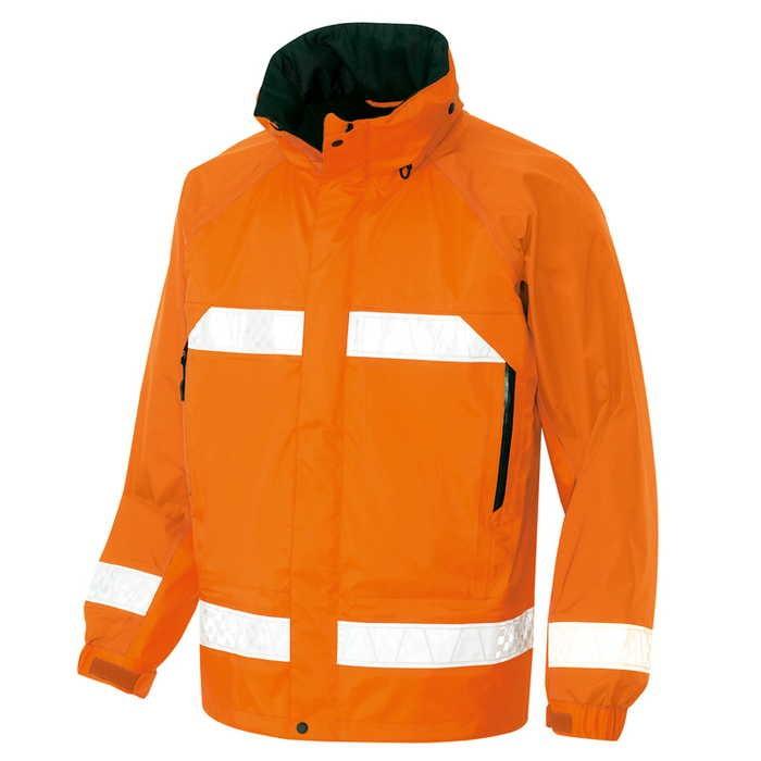 アイトス 全天候型リフレクタージャケット（男女兼用） カラー：オレンジ サイズ：L （ディアプレックスレインJK）
