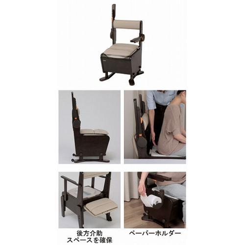 家具調トイレ ＜座楽＞ ひじ掛けはねあげ / PN-L23406MB プラスチック便座 ミディアムブラウン パナソニック (T0992)_2