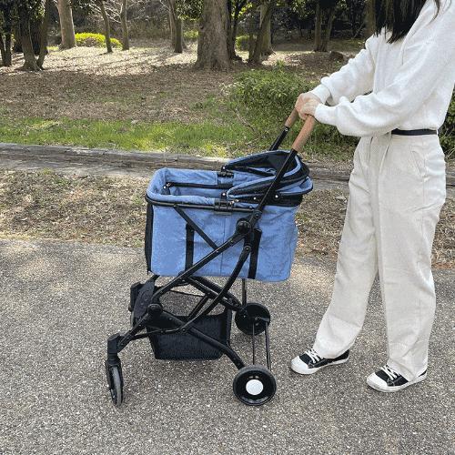wanyanya 2wayペットカート ブラック 犬用 ペットキャリー バギー
