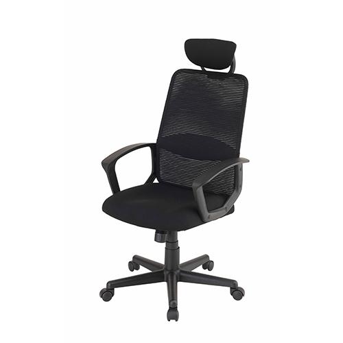 オフィスチェア デスクチェア メッシュ 肘付 ヘッドレスト付 ブラック