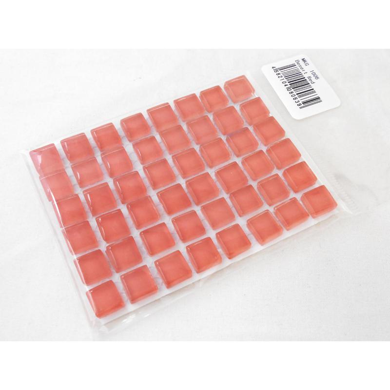ガラスモザイクタイル デザートレッド 95×70×厚み4mm(タイル10mm角 