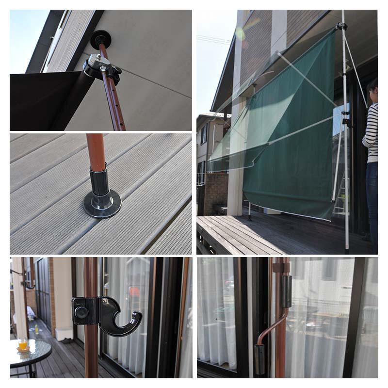 Living out 物干し竿付きオーニング4 TAN-903-20A(ST)2m ストライプ