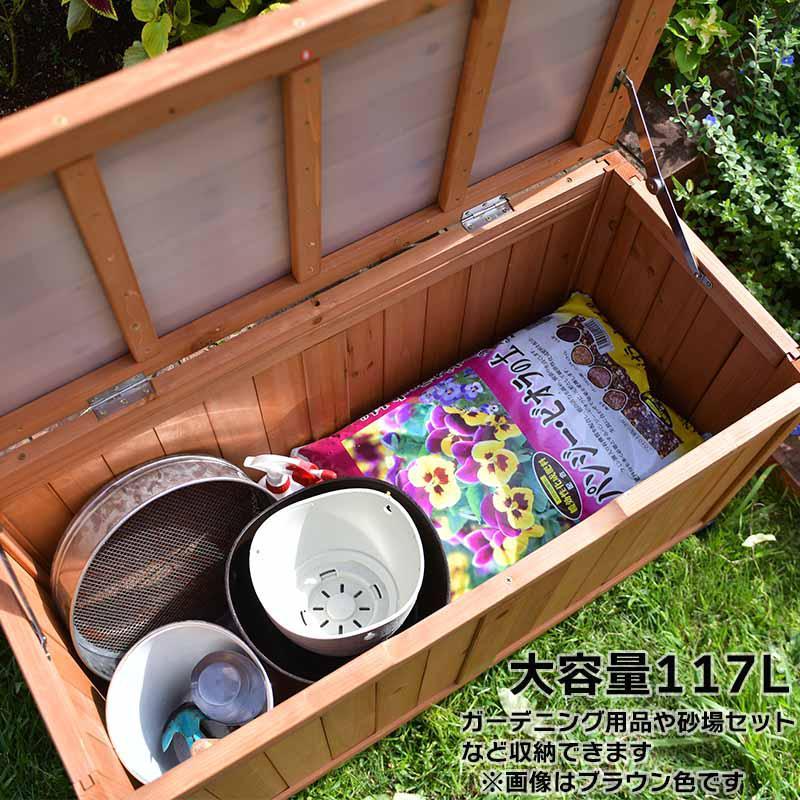 谷村実業 天然木ベンチストッカー TAN-998WH (ホワイト) 収納ベンチ