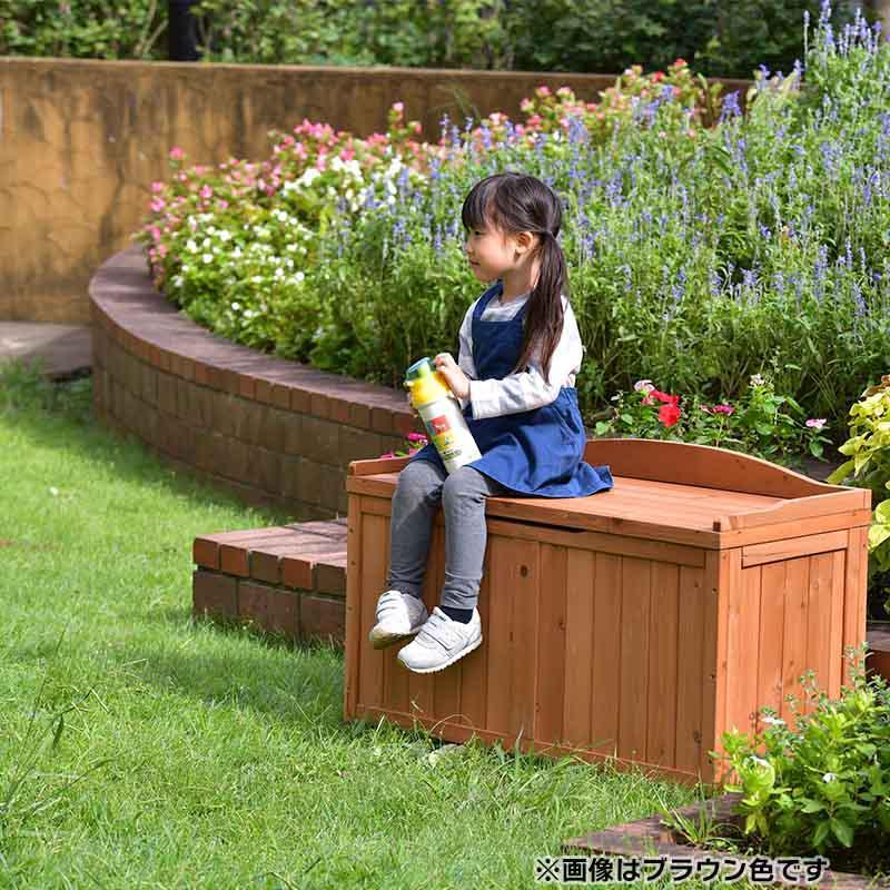 谷村実業 天然木ベンチストッカー TAN-998WH (ホワイト) 収納ベンチ