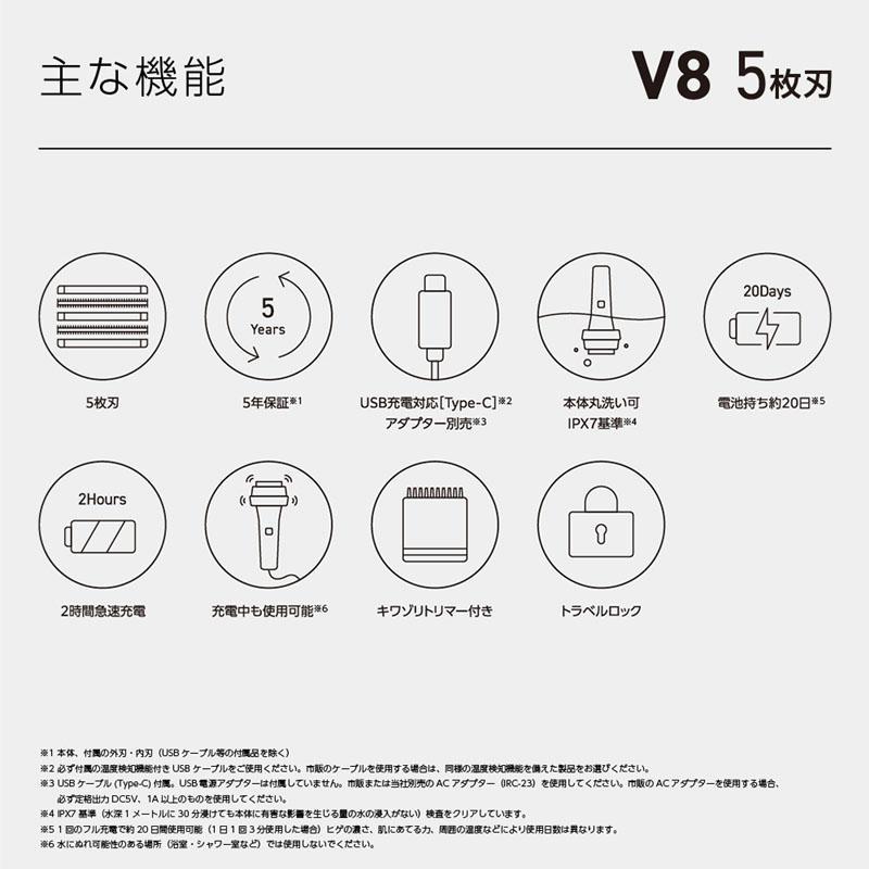 IZUMI（イズミ） [即納在庫品] 往復式シェーバー V8シリーズ 5枚刃 IZF