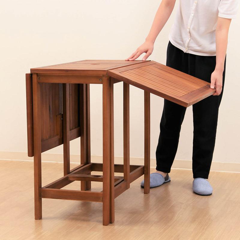 折りたたみ アウトドアテーブル パラソルスタンド付 防虫素材