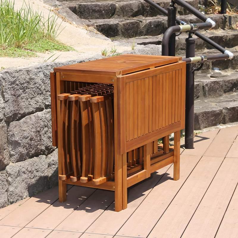 折りたたみバタフライテーブル 折りたたみダイニングテーブル（テーブル+チェアセット） 伸長式