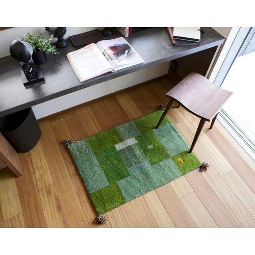 萩原 ギャッベ ラグ・マット ＧＡＢＢＥＨ Ｄ１１ ＧＮ 45×75cm