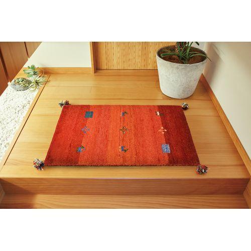 萩原 ギャッベ ラグ・マット GABBEH D16 OR 45×75cm