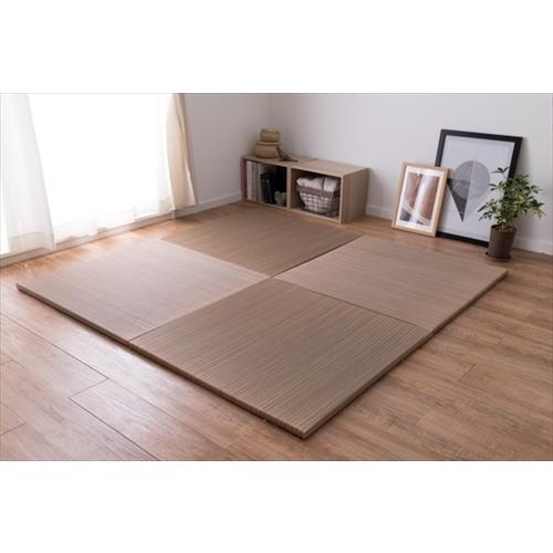 萩原 軽量 置き畳 綾川 同色12枚セット 82×82×2.5cm ブラウン