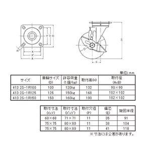 ハンマーキャスター キャスター 413 2S-1R125 : ホームセンターバロー 