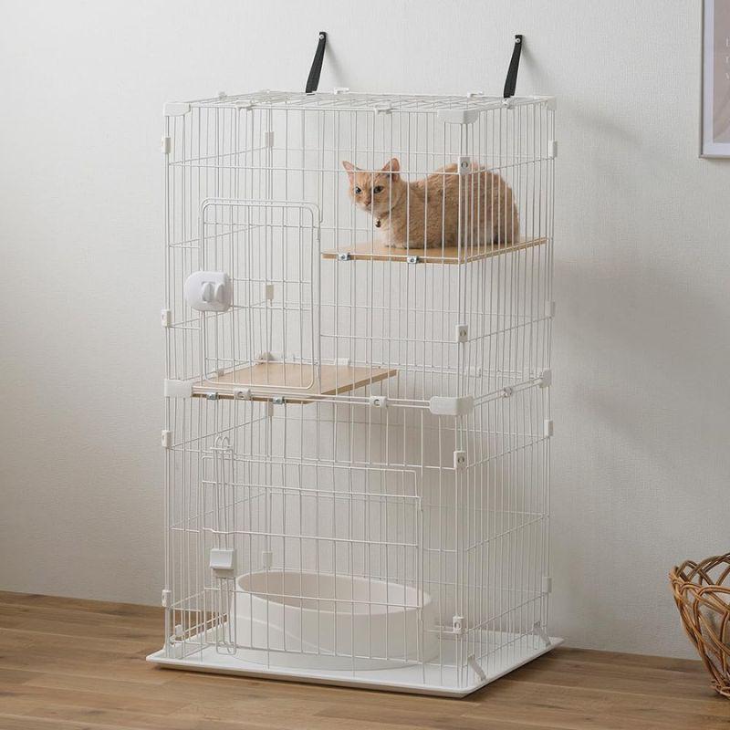 即納在庫品] アイリスオーヤマ コンパクトキャットケージ2段 CCC-112