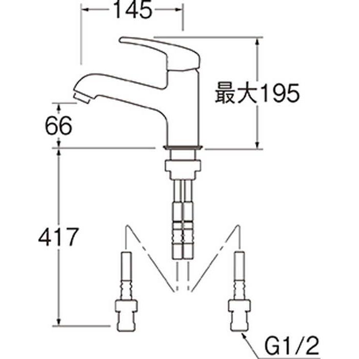 三栄水栓 シングルワンホール洗面混合栓（寒冷地用）_2