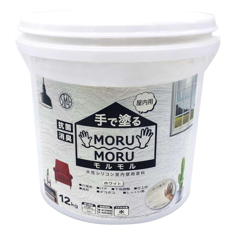 ニッペ(Nippe) STYLE 手で塗るMORUMORU モルモル 屋内用 ホワイト 12kg しっくい風塗料 壁用仕上・補修材 ニッペホームプロダクツ（Yahoo!・ホームセンターバローYahoo!店）
