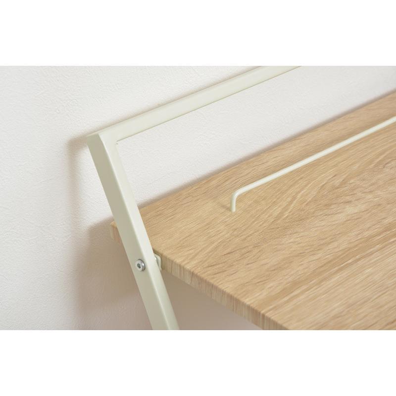 折りたたみデスク おしゃれ 木目 机 作業台 完成品 W64×D45×H79 ホワイト フォールディングデスク PT-780WH 東谷_4