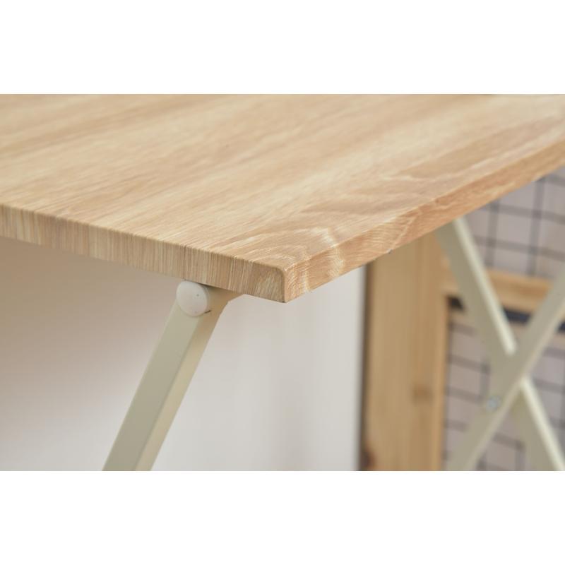 折りたたみデスク おしゃれ 木目 机 作業台 完成品 W64×D45×H79 ホワイト フォールディングデスク PT-780WH 東谷_5