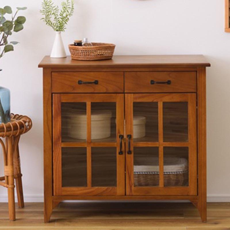 キャビネット 幅80 おしゃれ 食器棚 引き出し キッチン収納 リビング