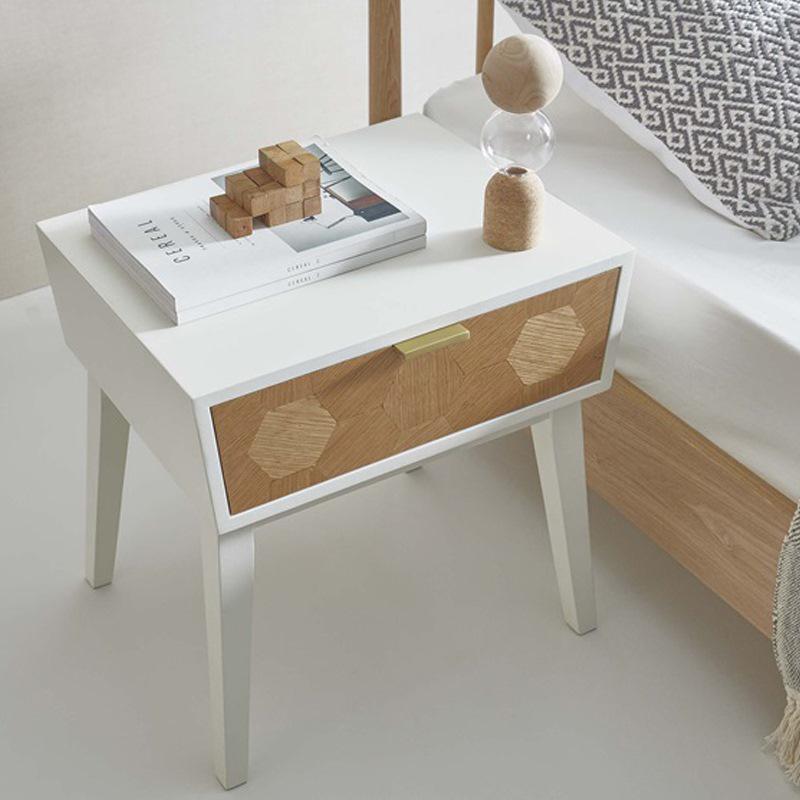 サイドテーブル 完成品 W48×D38×H50 ホワイト ナイトテーブル GT-311WH