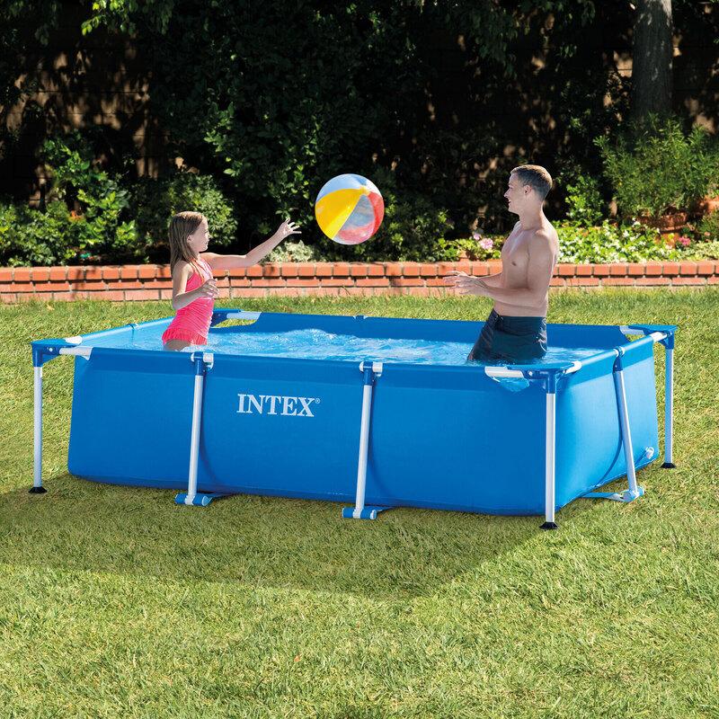 中古 インテックス レクタングラフレーム プール 220x150x60 U-28270