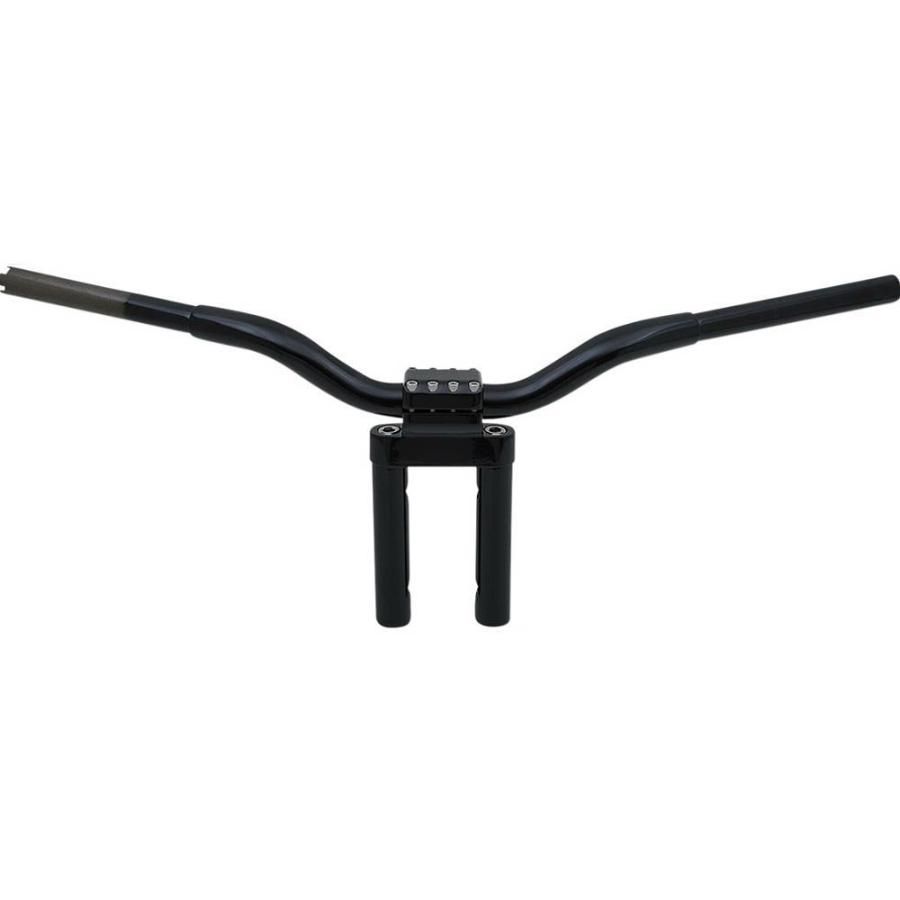 LAチョッパー 0601-4449 Kage Fighters Tハンドルバー ストレートライザー グロスブラック 8インチ 電子制御スロットル用の画像