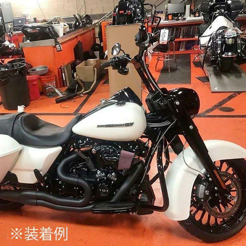 LAチョッパー 0601-4449 Kage Fighters Tハンドルバー ストレートライザー グロスブラック 8インチ 電子制御スロットル用の画像