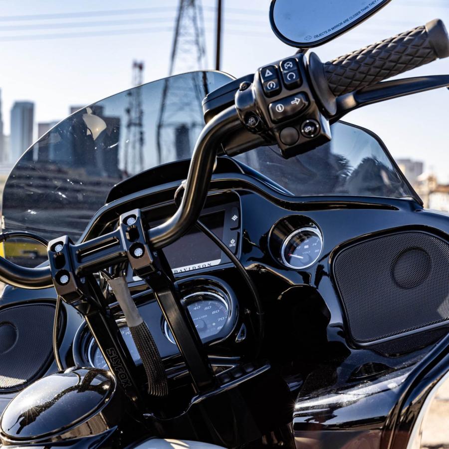 ハーレー用 1インチ径 ミッドベンド・ハンドルバー (ブラック) SLYFOX