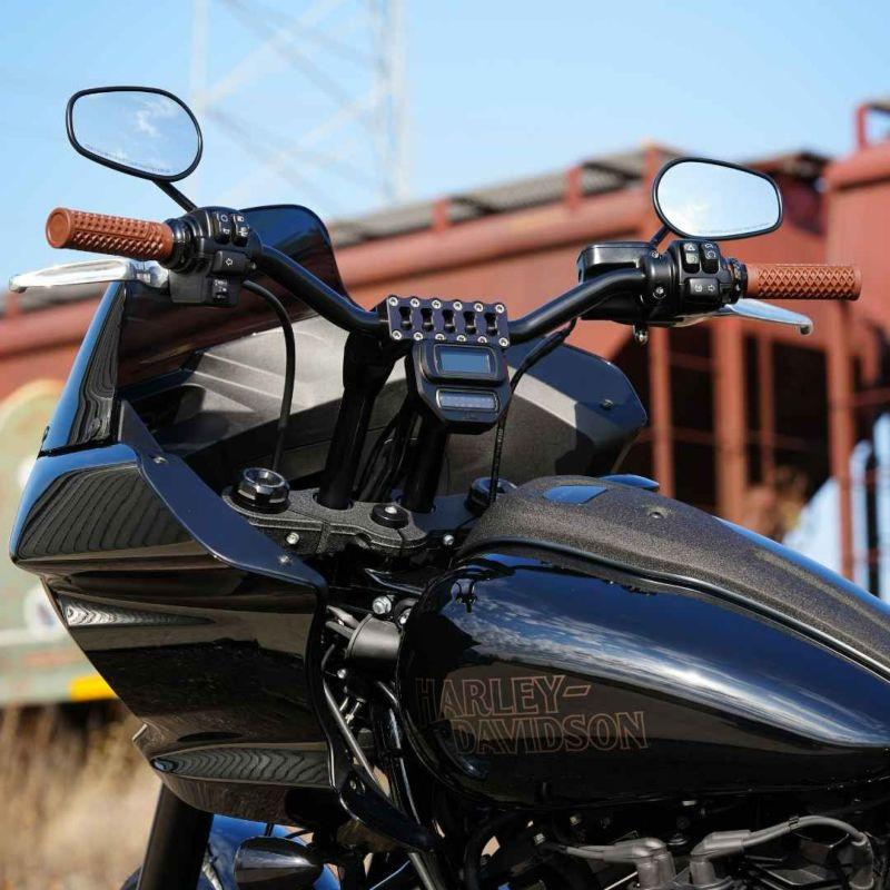ハーレー用 モジュラー・8インチ プルバックライザー (ブラック) TC 