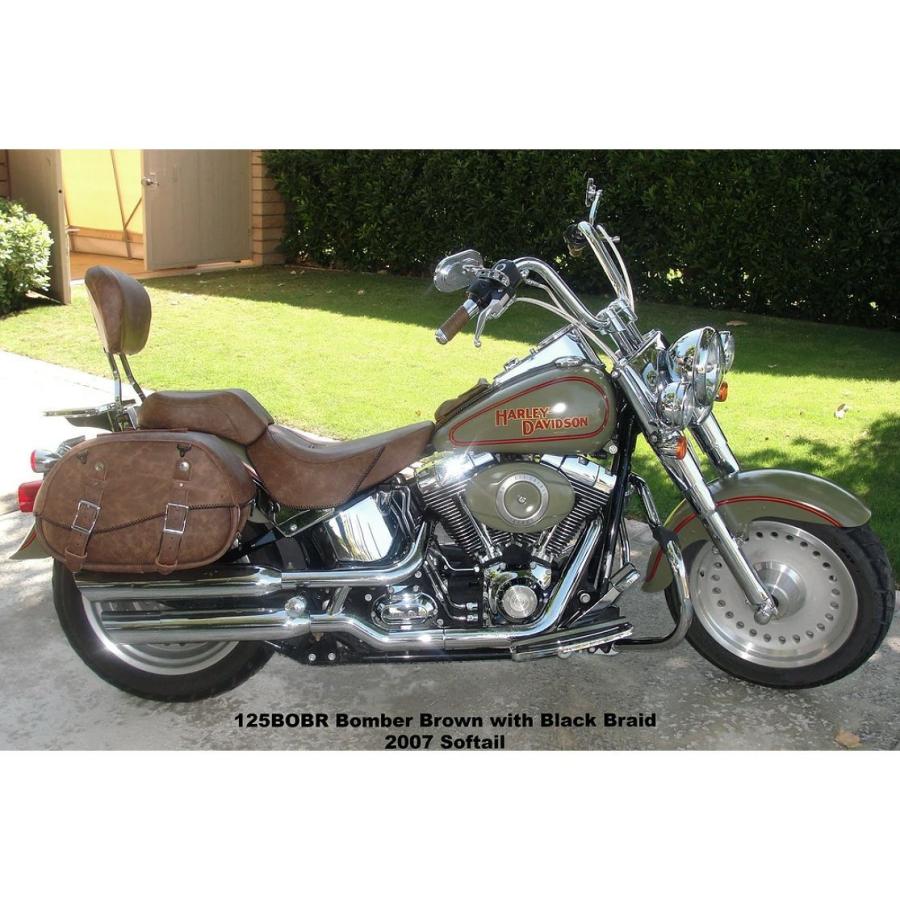 レザーワークス ラージ・ラウンド・本革サドルバッグ (両側セット