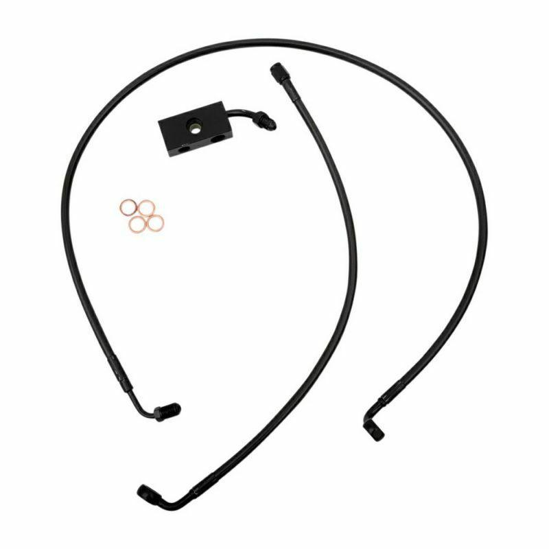 初回限定 Laチョッパーズ 1741 5496 エイプハンドル用ブレーキラインキット ミッドナイト 18 19インチ ミルウォーキーエイト ソフテイル用 最も優遇 Bajawinescabo Com