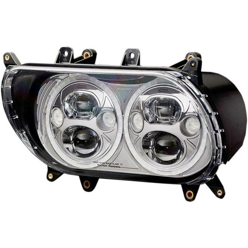 カスタムダイナミクス 2001-1545 Custom Dynamics LED デュアルヘッドライト クローム FLTRU、FLTRX、FLTRXS