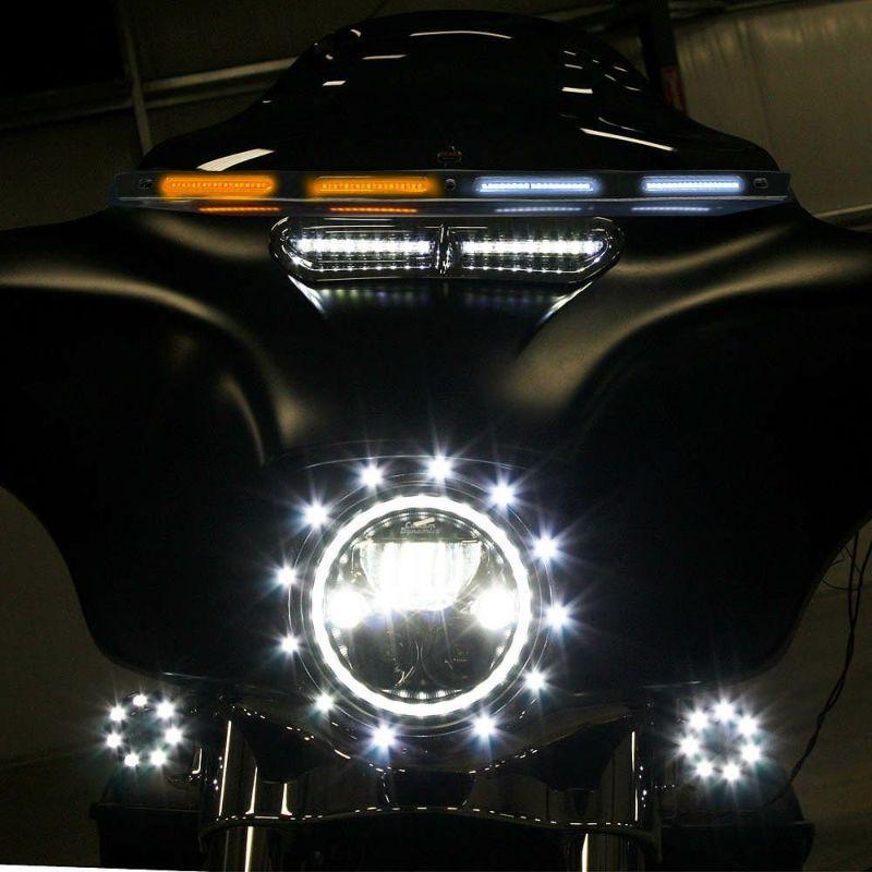 カスタムダイナミクス 2040-2820 LED ウインドシールドトリム ブラック 2014〜2023 FLHX、FLHXS、FLHTCU、FLHTCUL、FLHTK、FLHTKL、FLHTCUTG