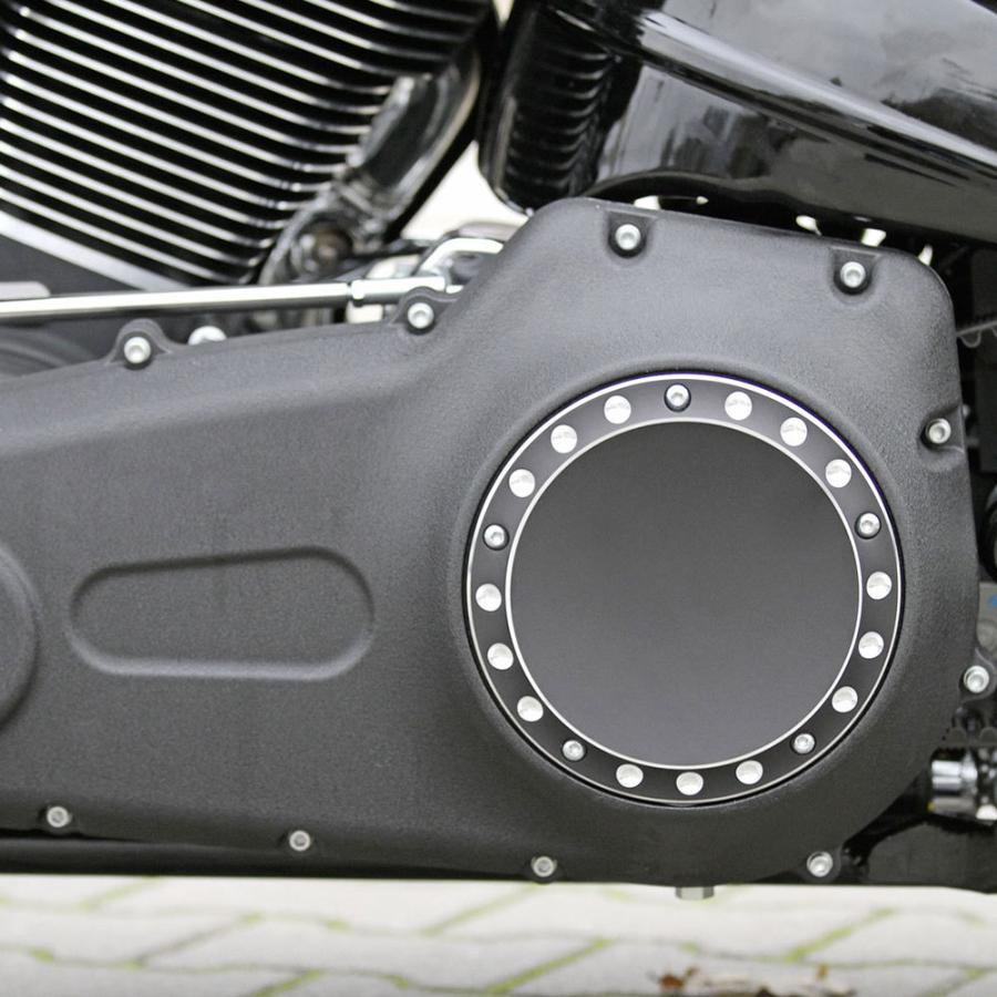 ThunderBike ダービーカバー Drilled ブラック ツインカム用 : HD