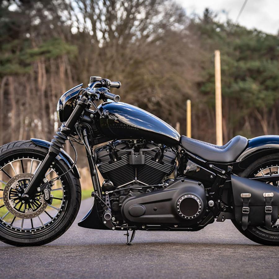 ThunderBike ダービーカバー Drilled ブラック ツインカム用 : HD