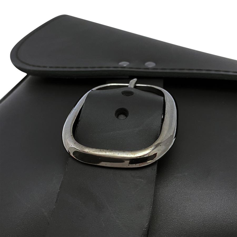 Willie & Max レザースイングアームバッグ ソフテイル用 ブラック : HD