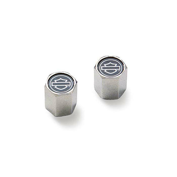 ハーレー純正 クローム・ABSバルブステムキャップ ホワイト・バー