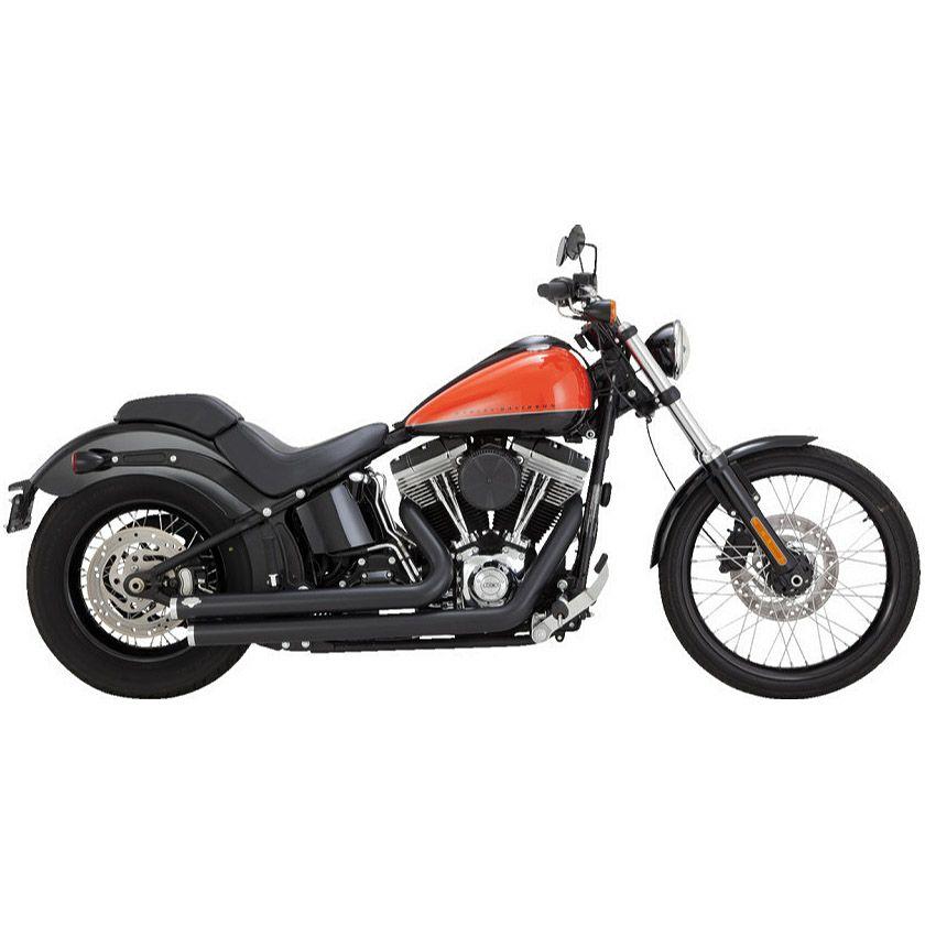 (希少)Vance&Hines ソフテイル ビッグショット スタッガードブラック 1986〜2017 ソフテイル ビッグショットスタガード フルエキゾースト