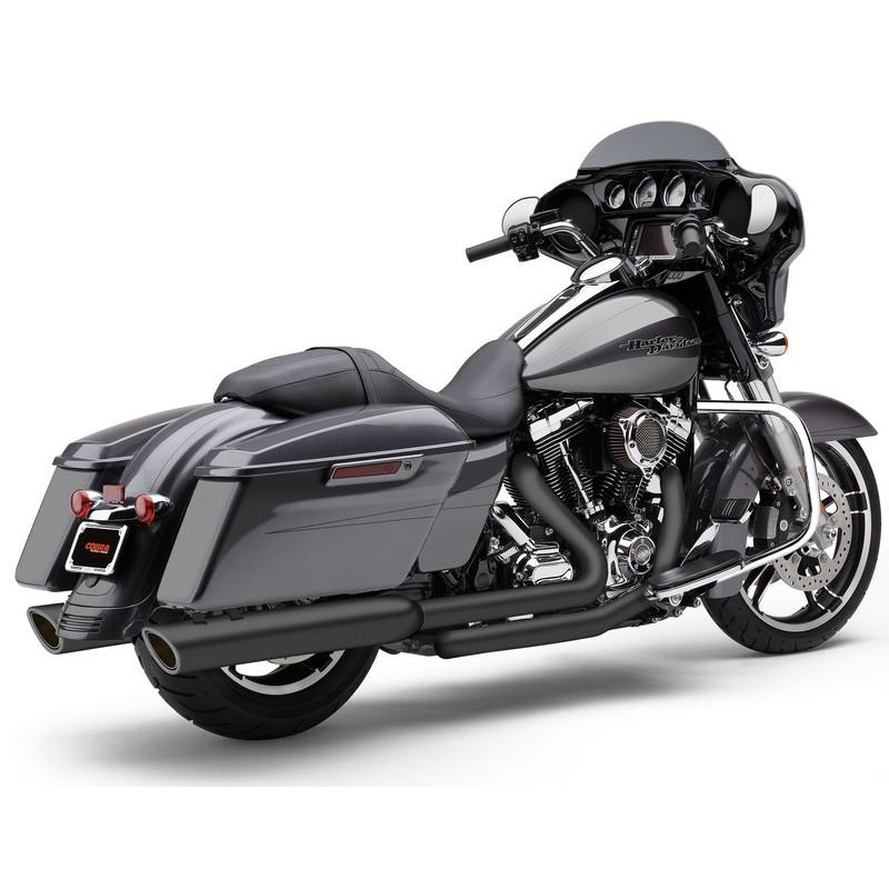 COBRA　909 スリップオンマフラー コブラ 909ツインズ・4インチ スリップオンマフラー ブラック : HD