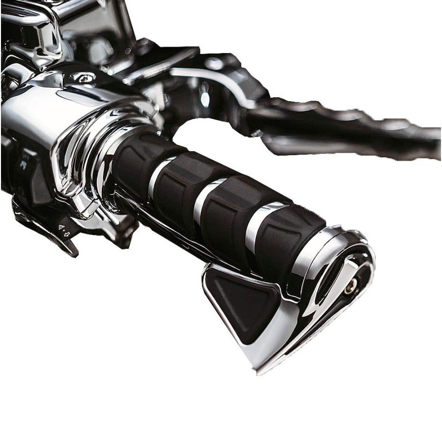 Kinetic グリップ （クローム＆ラバー）ケーブルスロットル車用 クリアキン Kinetic グリップ （クローム＆ラバー）ケーブルスロットル