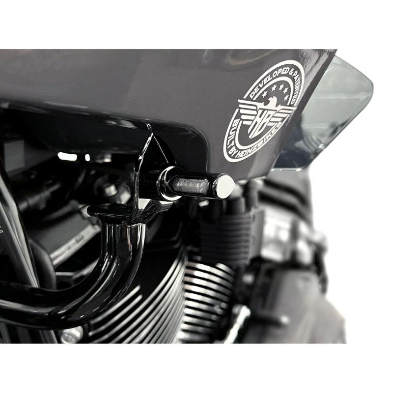 ハーレー　ローライダーST FXLRST 純正　フロント　ウインカー　新車外し ローライダーST クラシック・フロントウィンカー (ブラック) ハインツ