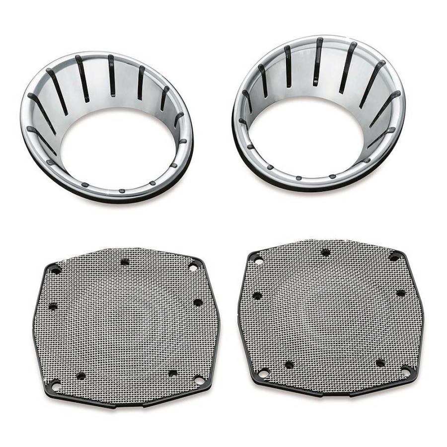 クリアキン 7287 クローム LED スピーカーベゼル 1996〜2013 FLHT、FLHTC、FLHTCU、FLHTK、FLHX