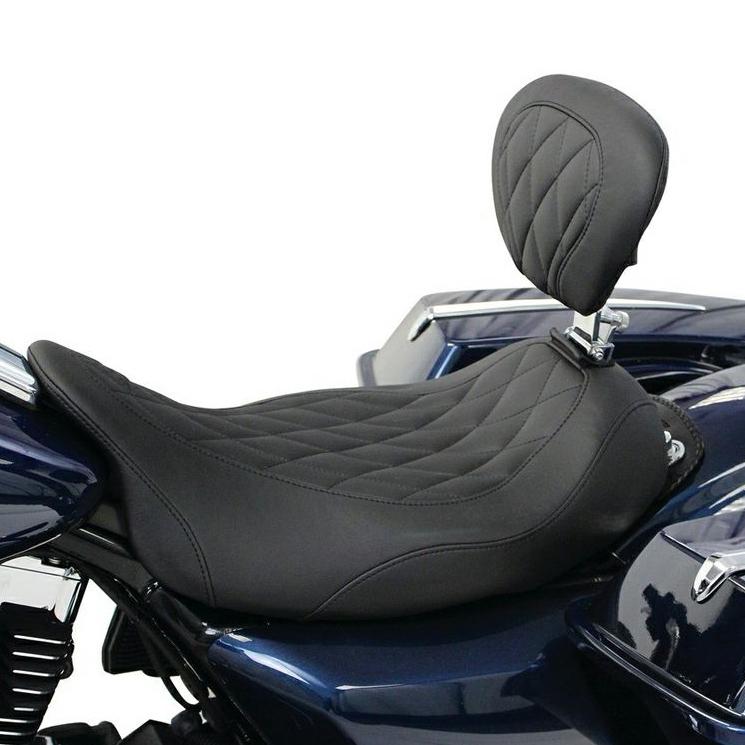 マスタング 79725 ワイドトリッパー ソロシート バックレスト付 ダイアモンドステッチ 2008〜 ツーリング