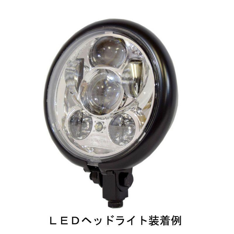 ハーレー 5-3/4インチ ヘッドライト ブラック シェル付きボトム取付け LED装着可 スポーツスター ダイナ ソフテイルの画像