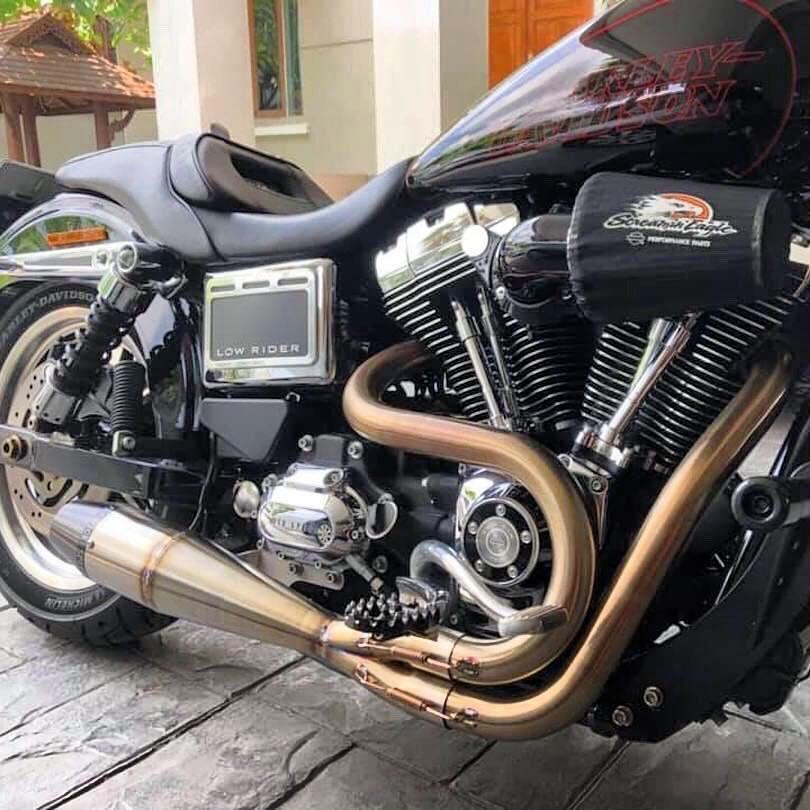 SAWICKI 930-01242 ショーティービッグインチ・2in1フルエキゾーストマフラー ブラッシュ/ブラックエンド 1991〜2017 ダイナ