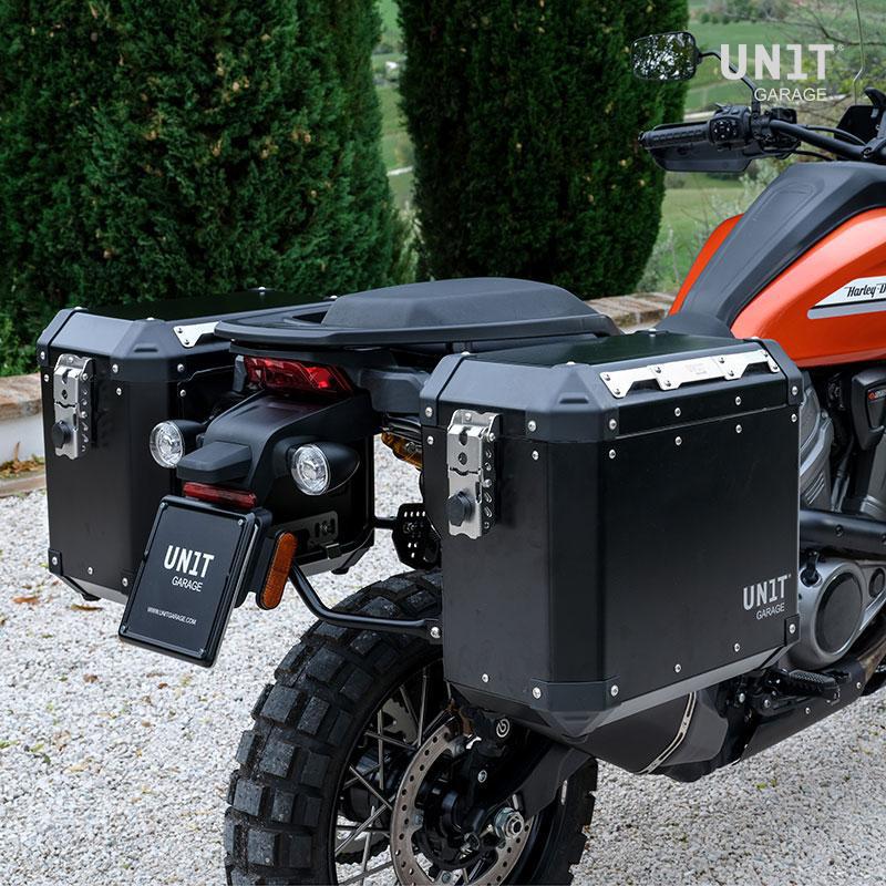 ハーレー Pan America ATLASアルミサイドパニア/サブフレームセット(40L/34L) ブラック UNIT GARAGE